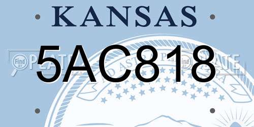 5AC818 Kansas License Plate