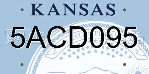 5ACD095 Kansas License Plate
