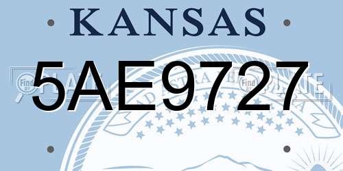 5AE9727 Kansas License Plate