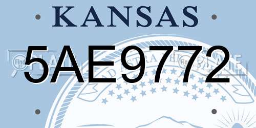 5AE9772 Kansas License Plate