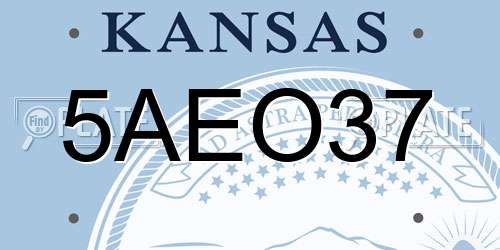 5AEO37 Kansas License Plate