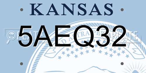 5AEQ32 Kansas License Plate