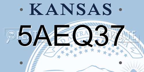 5AEQ37 Kansas License Plate