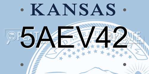 5AEV42 Kansas License Plate