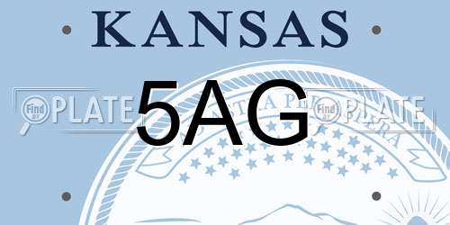 5AG Kansas License Plate