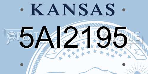 5AI2195 Kansas License Plate