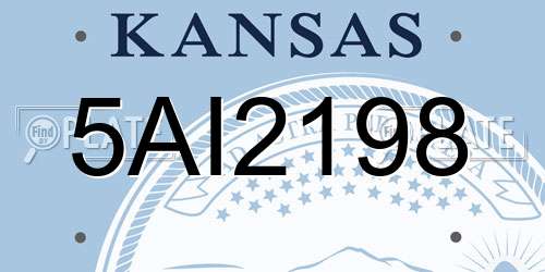 5AI2198 Kansas License Plate
