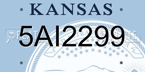 5AI2299 Kansas License Plate