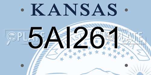 5AI261 Kansas License Plate