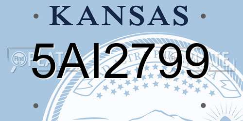 5AI2799 Kansas License Plate