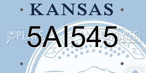 5AI545 Kansas License Plate