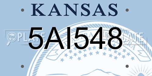 5AI548 Kansas License Plate