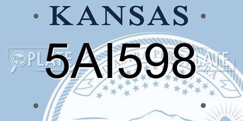 5AI598 Kansas License Plate