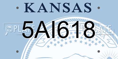 5AI618 Kansas License Plate