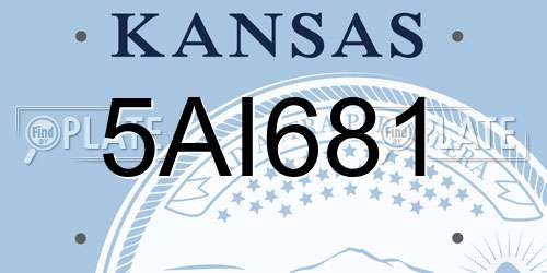 5AI681 Kansas License Plate
