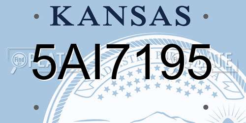 5AI7195 Kansas License Plate