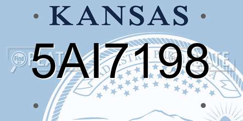 5AI7198 Kansas License Plate