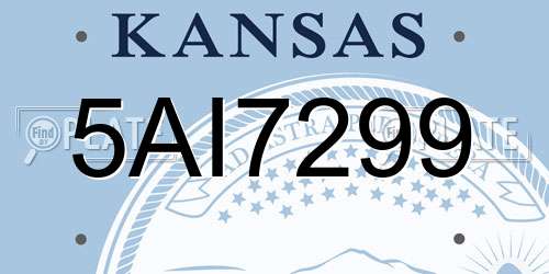 5AI7299 Kansas License Plate