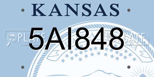 5AI848 Kansas License Plate