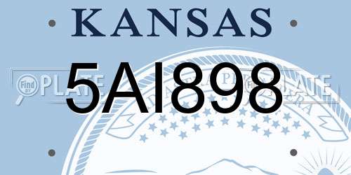 5AI898 Kansas License Plate