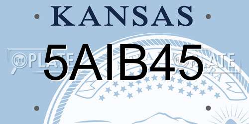 5AIB45 Kansas License Plate