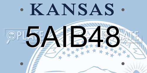 5AIB48 Kansas License Plate