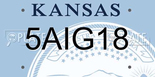 5AIG18 Kansas License Plate