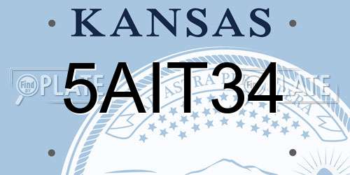 5AIT34 Kansas License Plate
