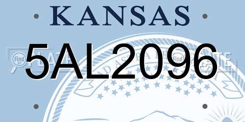 5AL2096 Kansas License Plate