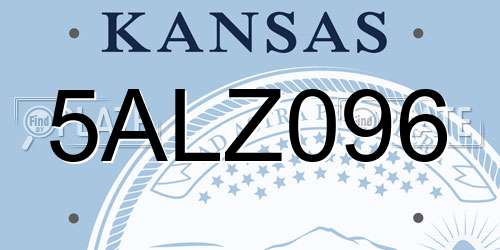 5ALZ096 Kansas License Plate