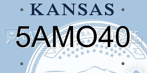 5AMO40 Kansas License Plate