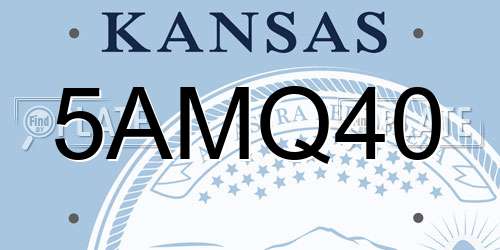 5AMQ40 Kansas License Plate