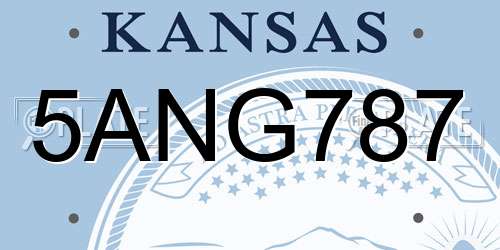5ANG787 Kansas License Plate