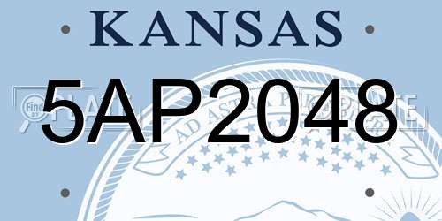 5AP2048 Kansas License Plate