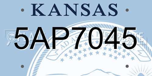 5AP7045 Kansas License Plate