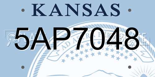 5AP7048 Kansas License Plate
