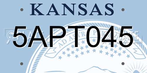 5APT045 Kansas License Plate
