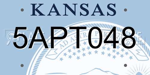 5APT048 Kansas License Plate