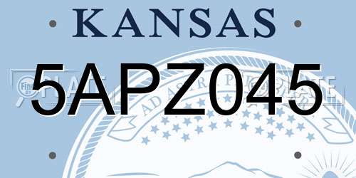 5APZ045 Kansas License Plate