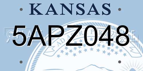 5APZ048 Kansas License Plate