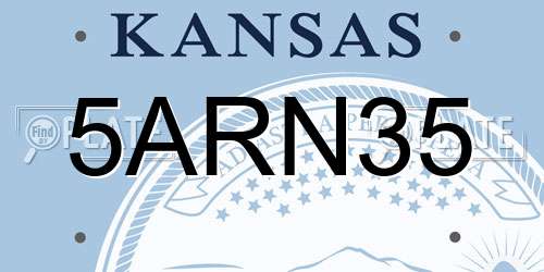 5ARN35 Kansas License Plate