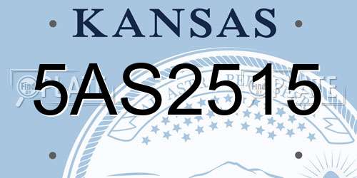 5AS2515 Kansas License Plate