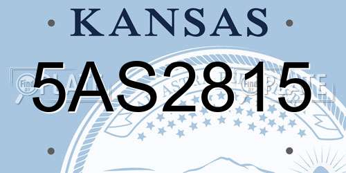 5AS2815 Kansas License Plate
