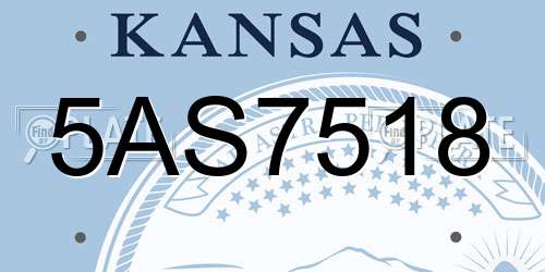 5AS7518 Kansas License Plate