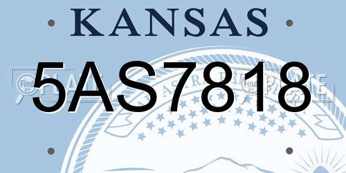 5AS7818 Kansas License Plate