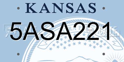 5ASA221 Kansas License Plate