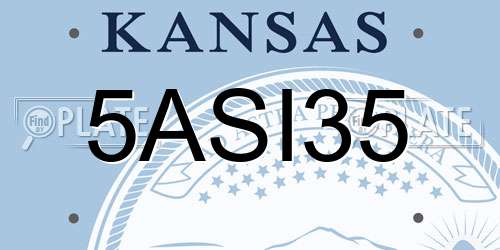 5ASI35 Kansas License Plate