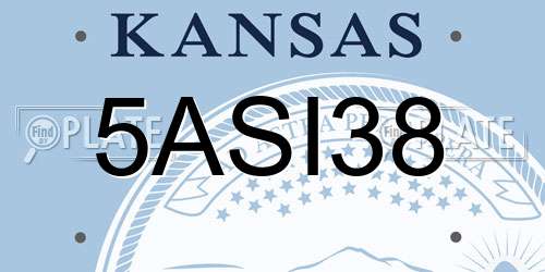 5ASI38 Kansas License Plate