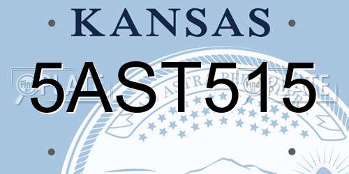 5AST515 Kansas License Plate