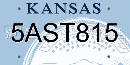 5AST815 Kansas License Plate